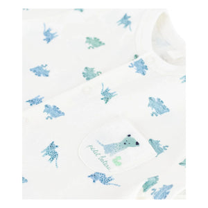 Petit Bateau - Organic Cotton Animal Print Romper | White