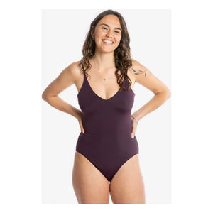 Matona - 1-Piece V-Neck Jersey Made from Recycled Fibers | Eggplant