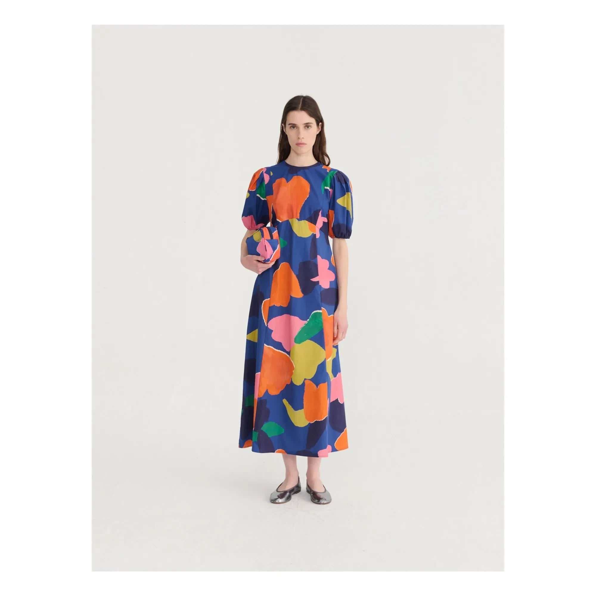 Bobo Choses - Blooming Color Organik Pamuk Elbise | Mavi