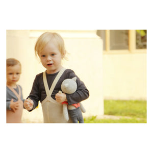 Silly Silas - Organic Cotton Striped Tights | Ecru