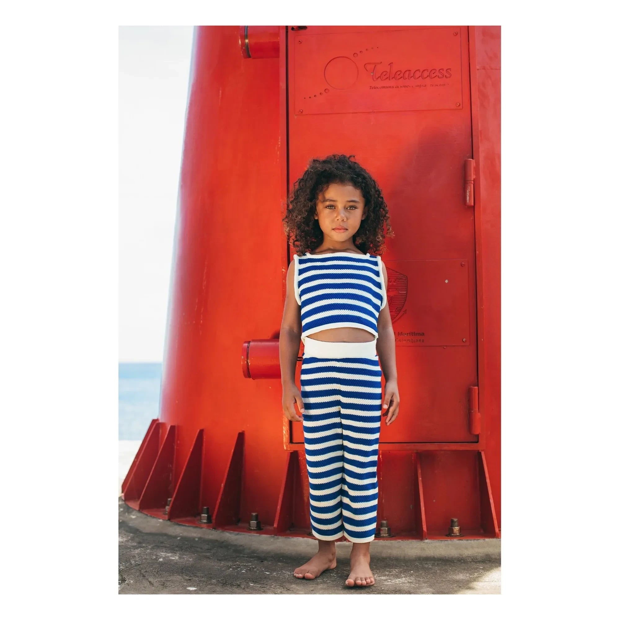 Pepita & Me - Johnny Maille Striped Top and Pants Set | Blue