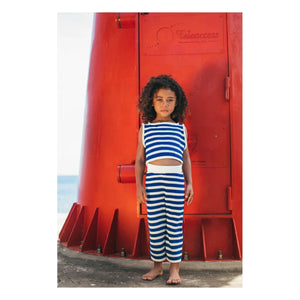 Pepita & Me - Johnny Maille Striped Top and Pants Set | Blue