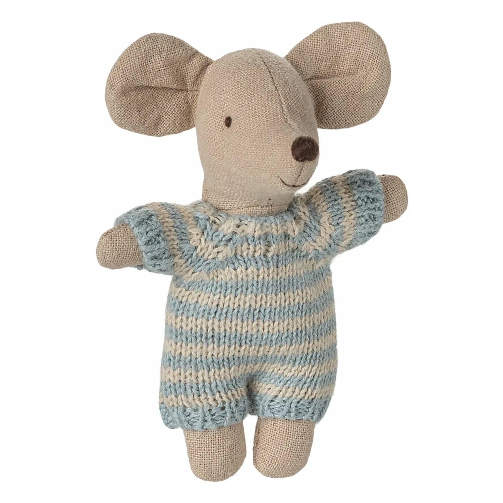 Maileg - Blue Cradle Baby Mouse