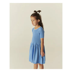 Copenhagen Colors - Pointelle Organic Cotton Mesh Dress | Azure Blue