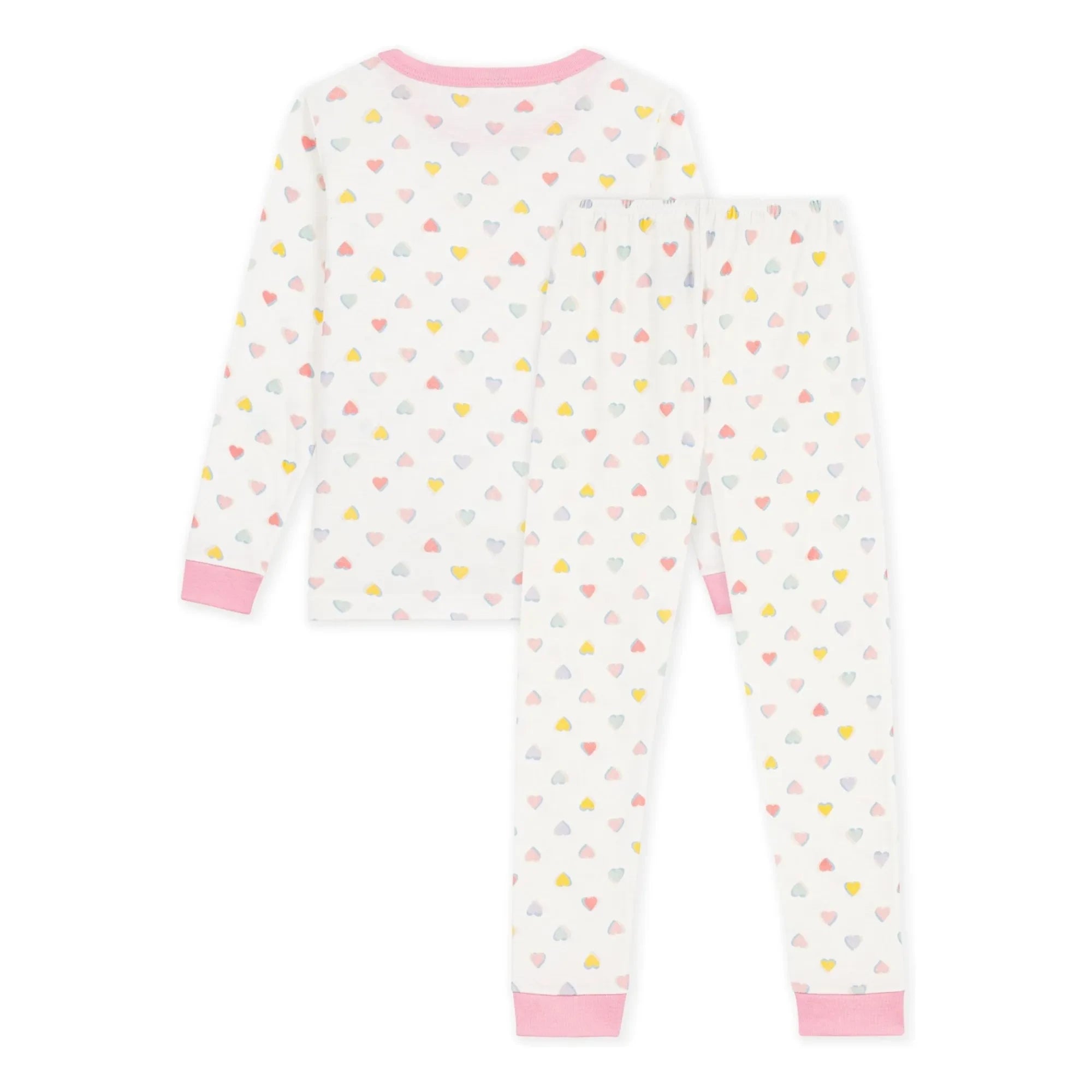 Petit Bateau - Dar Kesim Pijama Kalpli Organik Pamuk | Beyaz