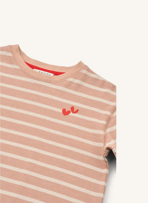 Liewood - Tyler Striped Organic Cotton T-Shirt | Dusty Pink