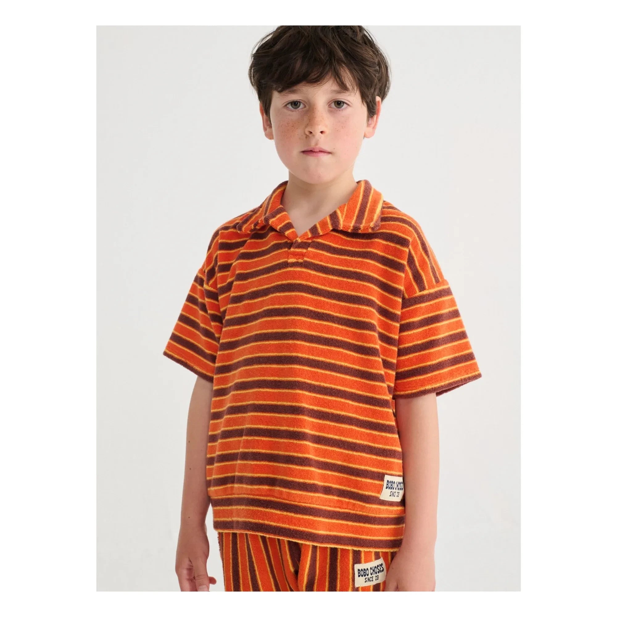 Bobo Choses - Striped Terry Polo | Orange
