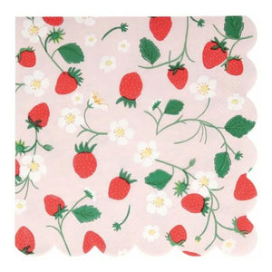 Meri Meri - Strawberry Paper Towels - Set of 16