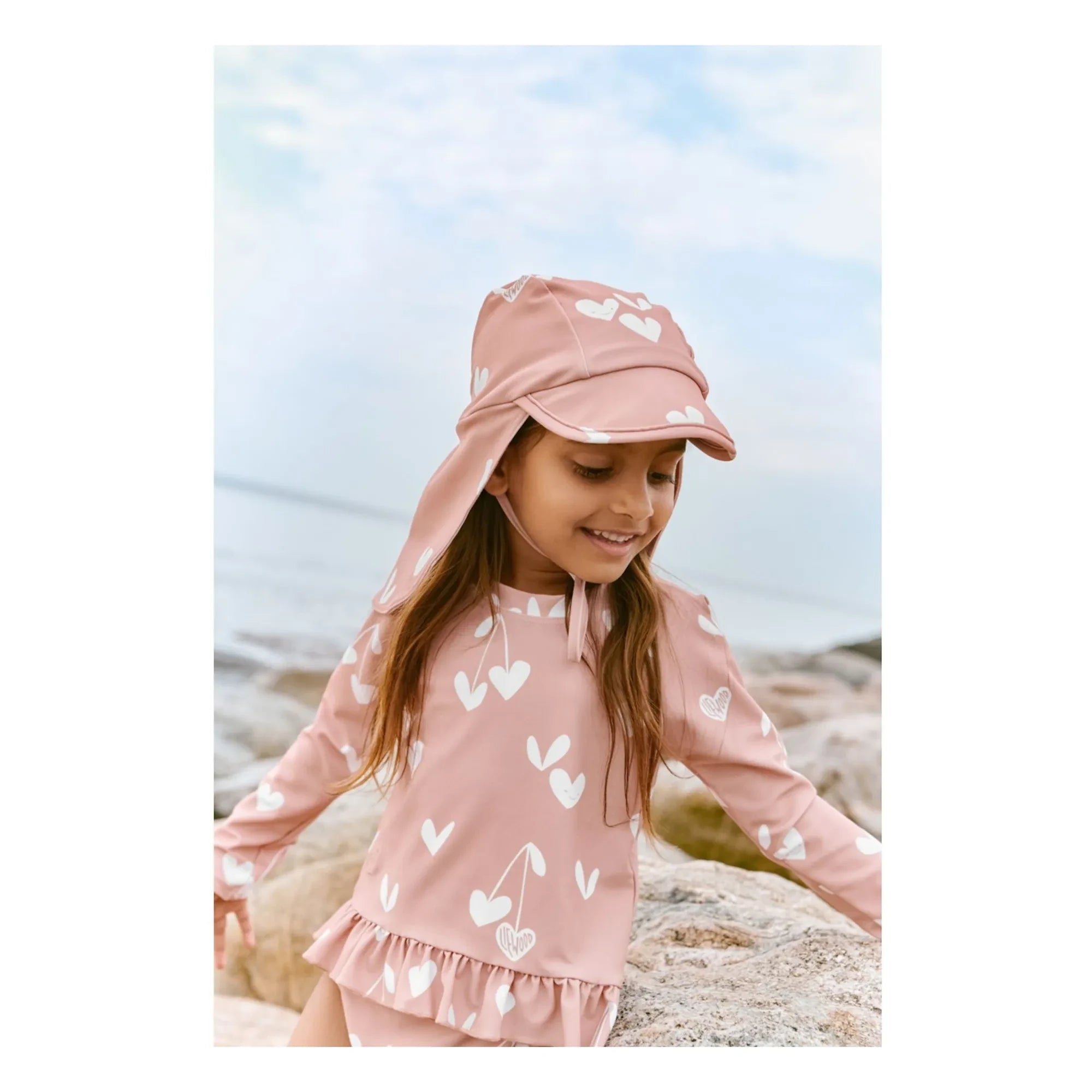Liewood - Cecilia Hearts UV Protective Hat | Pink