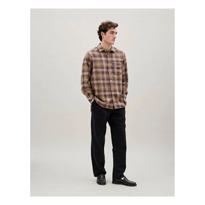 Forét - Ridge Check Flannel Shirt | Dark Brown
