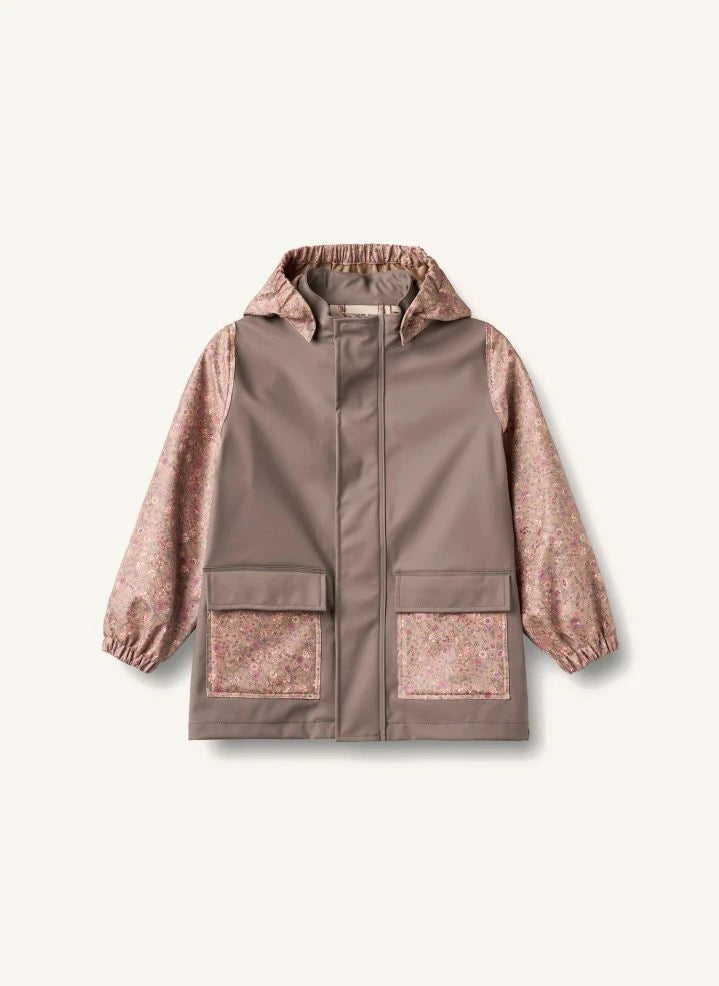 Wheat - Otu Flower-Print Raincoat Made from Recycled Fibres | Pink