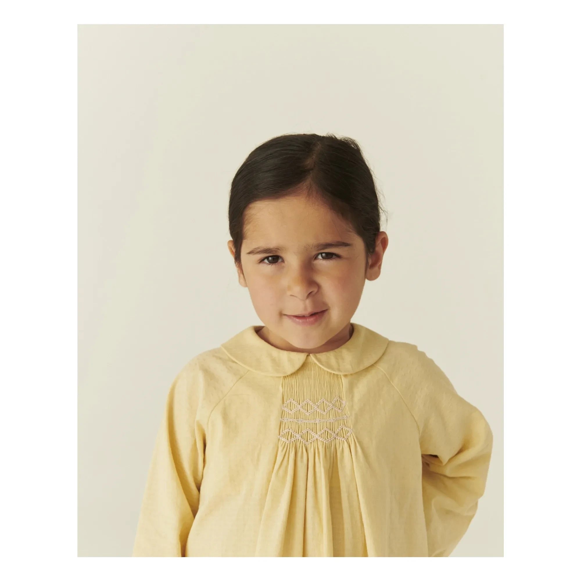 Copenhagen Colors - Organic Cotton Gathered Blouse | Pale yellow