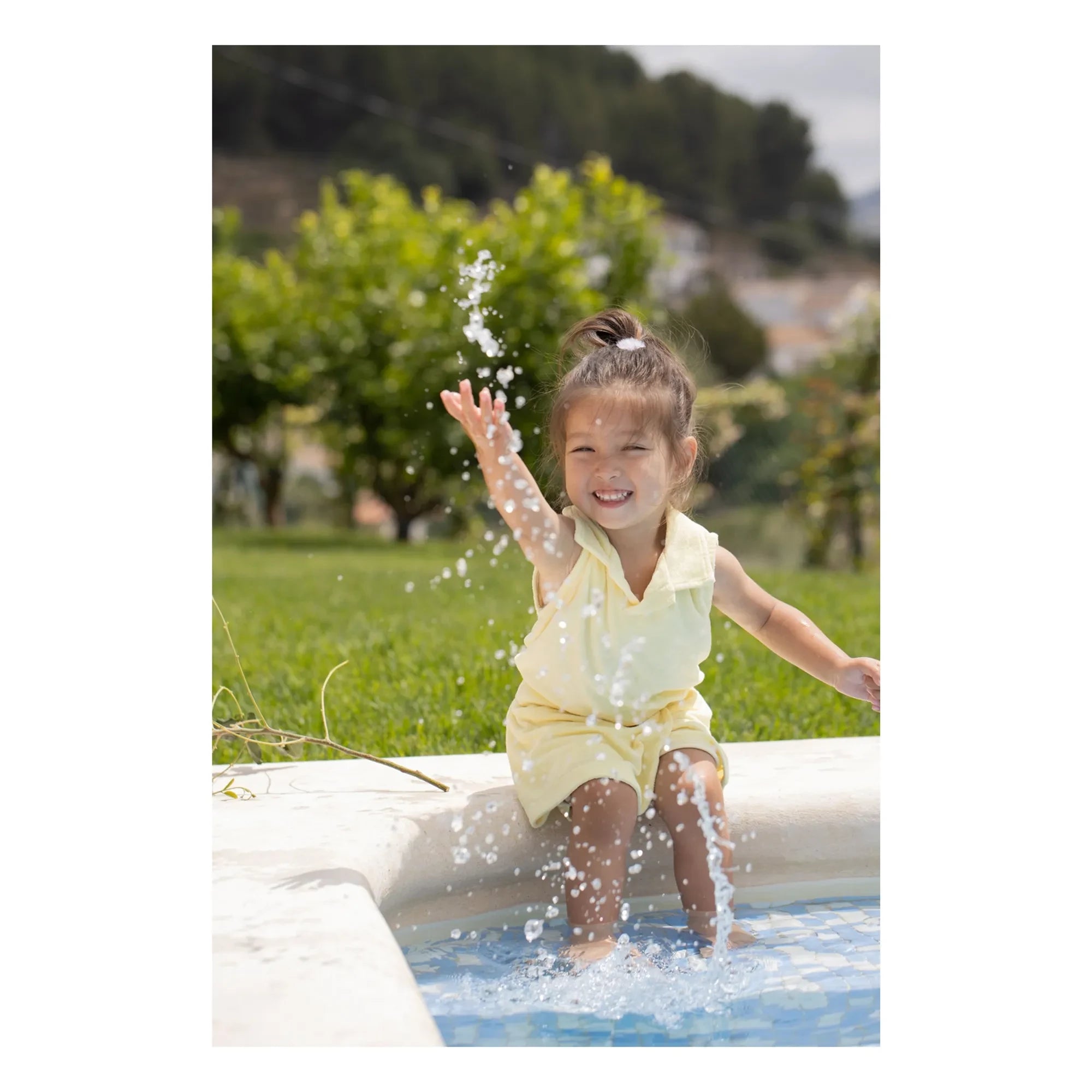 1+ in the family - Selva Sponge Polo Neck Tank Top | Yellow