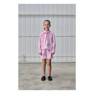 Tangerine - Striped Wide Shorts | Pale Pink