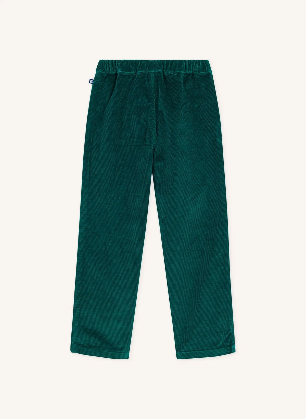 Petit Bateau - Kadife organik pamuklu düz paça pantolon | Yeşil