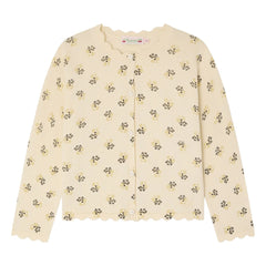 Bonpoint - Lume Fleuri Organic Cotton Cardigan | Ecru