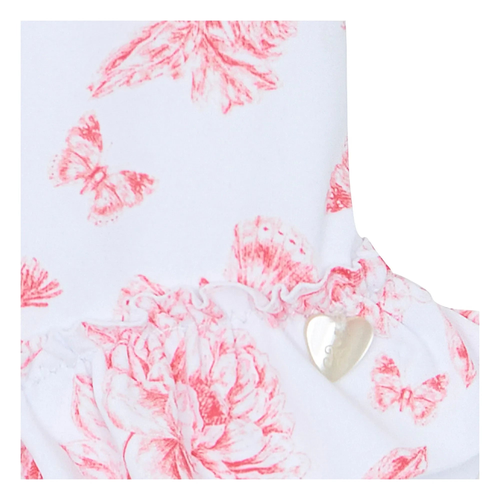 Tartine et Chocolat - Flounced Floral Pattern Swimsuit | White