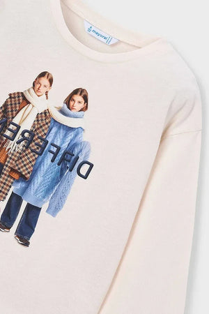 Mayoral children's cotton long-sleeve blouse