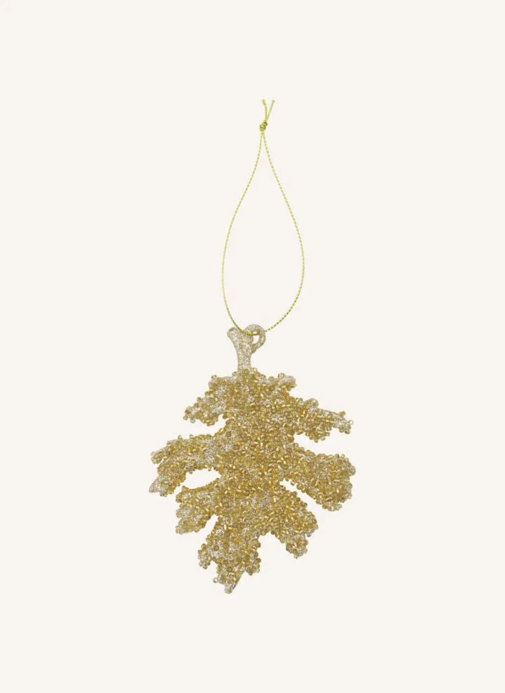 House Doctor - Gliz Leaf Christmas Decoration - 3-Piece Set | Gold