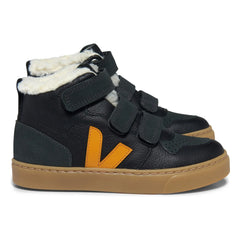 Veja - V-10 Mid Scratch Lined Sneakers | Black