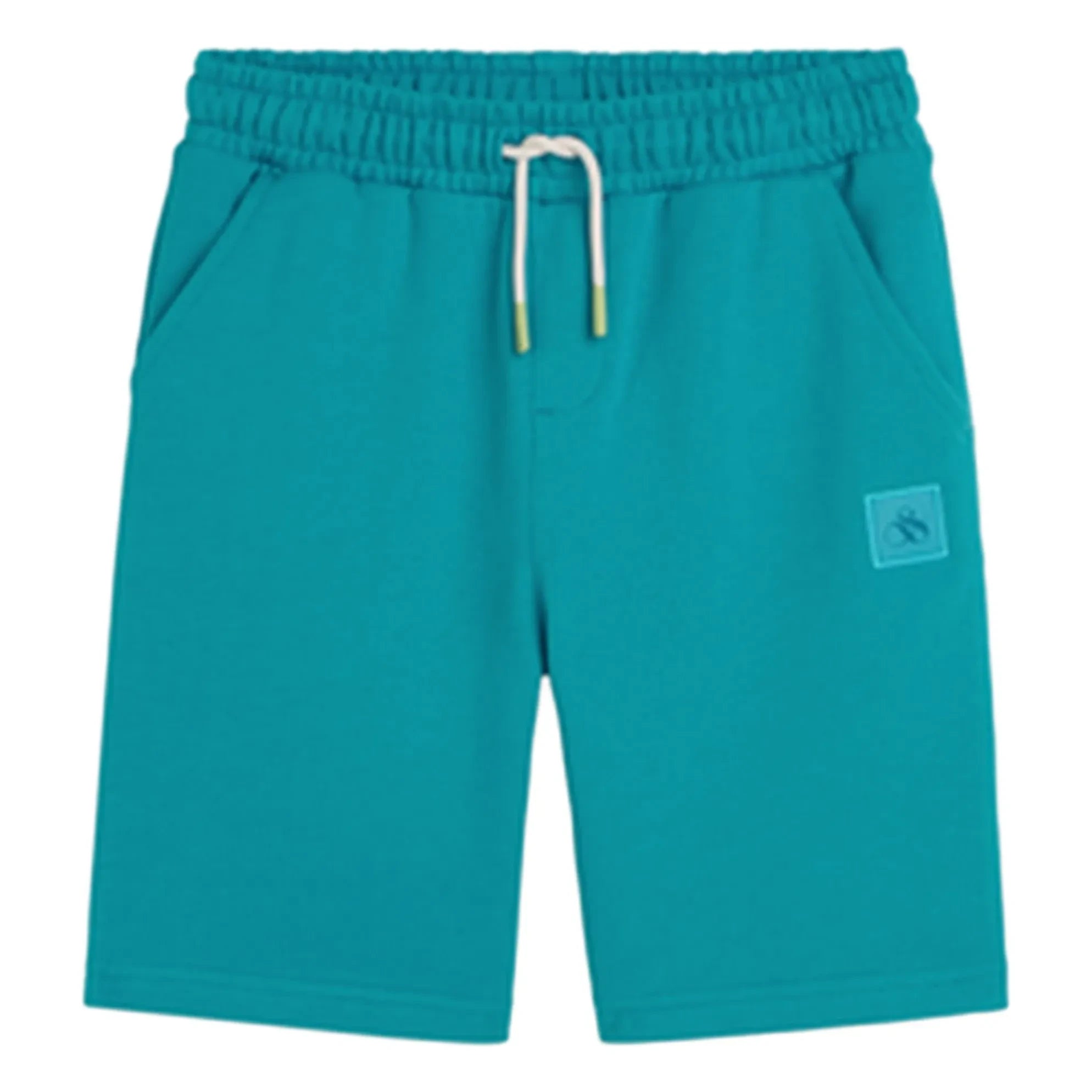 Scotch & Soda - Organic Cotton Logo Badge Jogger Shorts | Lagoon Blue