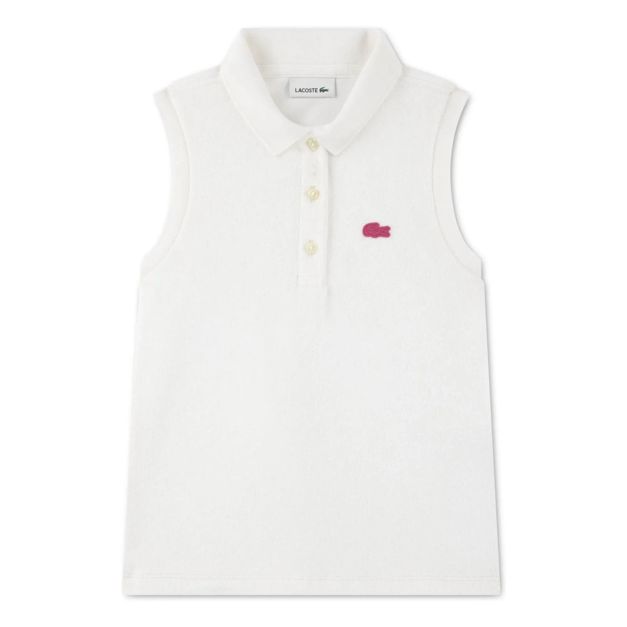 Lacoste - Organic Cotton Logo Sleeveless Polo Shirt | Off White