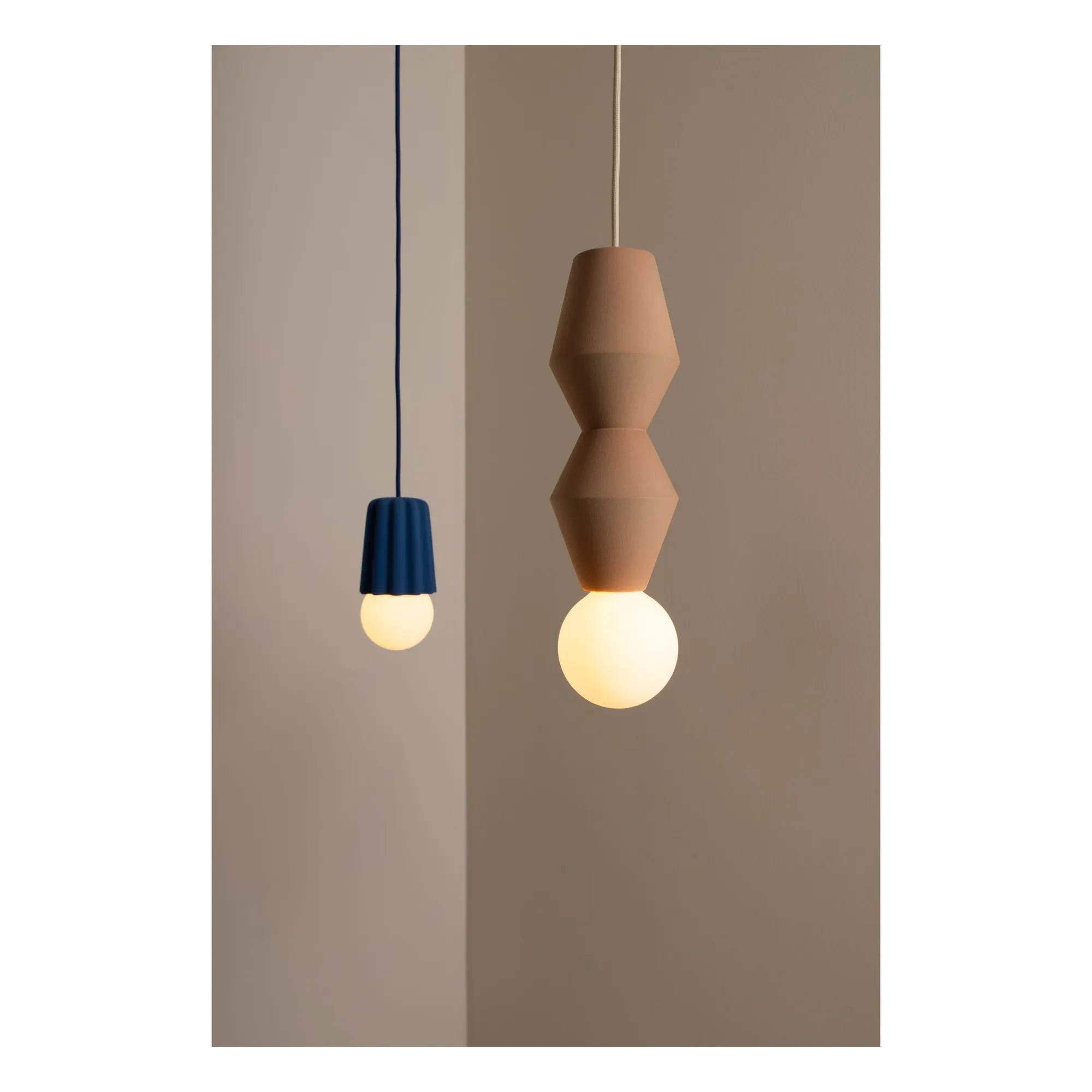 Schneid Studio - Stucco 2 Ceramic Pendant Lamp | Brown