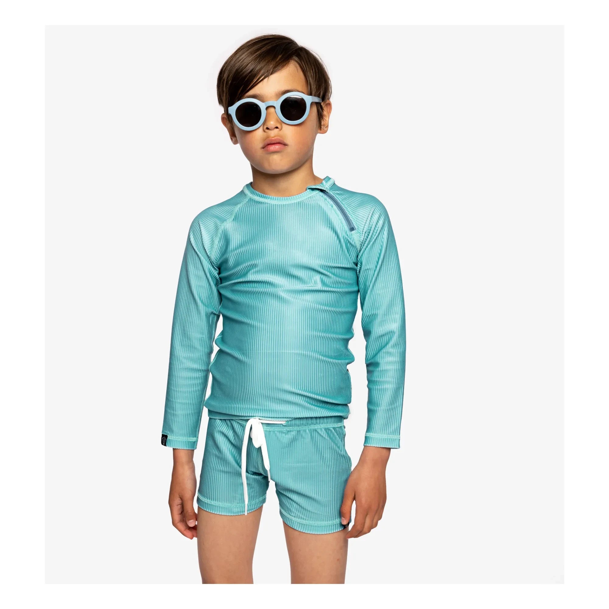Beach & Bandits - Striped UV Protective Swim Shorts | Turquoise