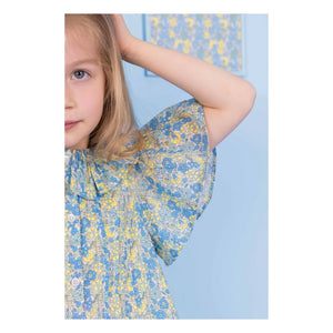 Bonton - Nancy Floral Peter Pan Collar Blouse | Blue