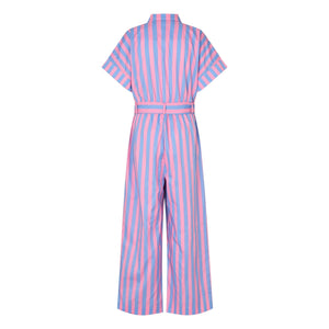 Lollys Laundry - Mathilde Cotton Striped Jumpsuit | Pink