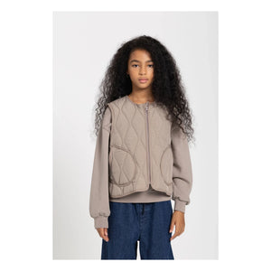 Smallable Kid - Sleeveless Quilted Cheer Jacket | Dark Gray