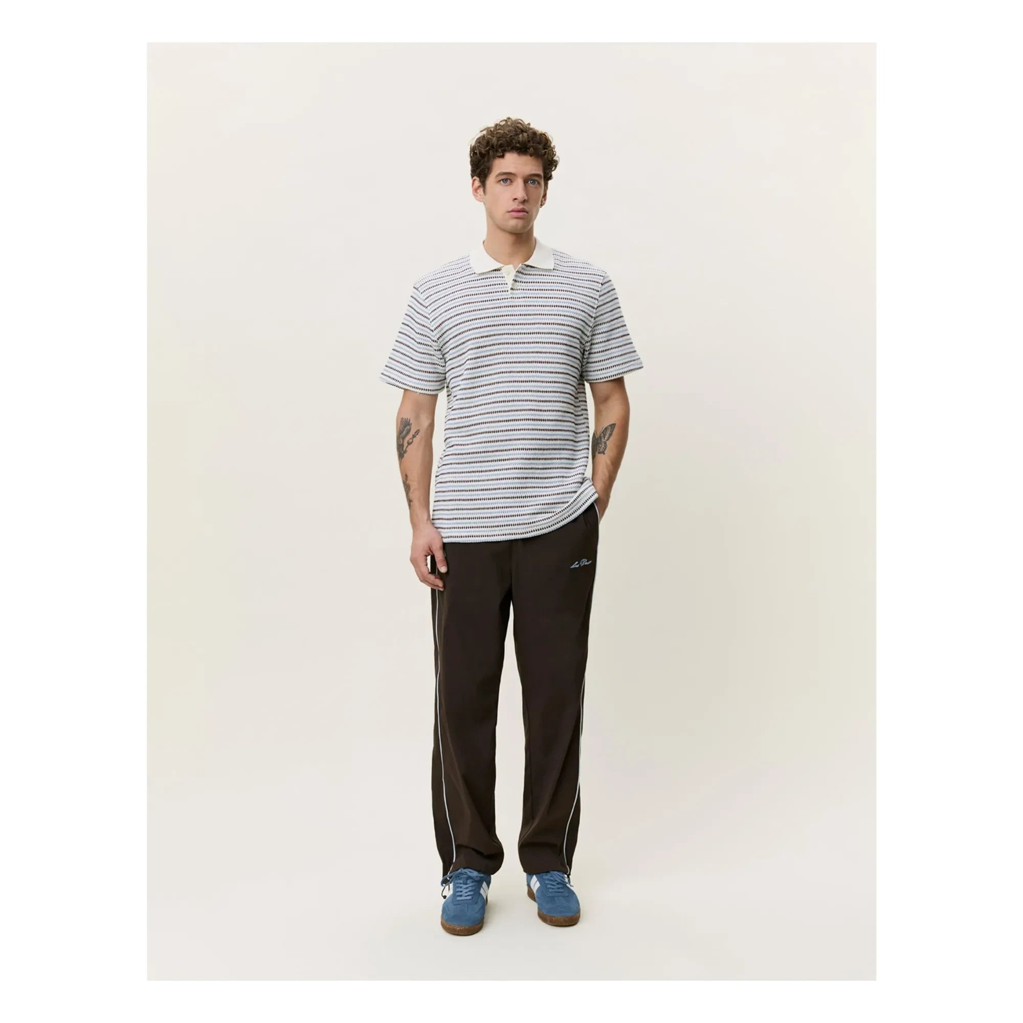 Les Deux - Striped Polo | Off-white