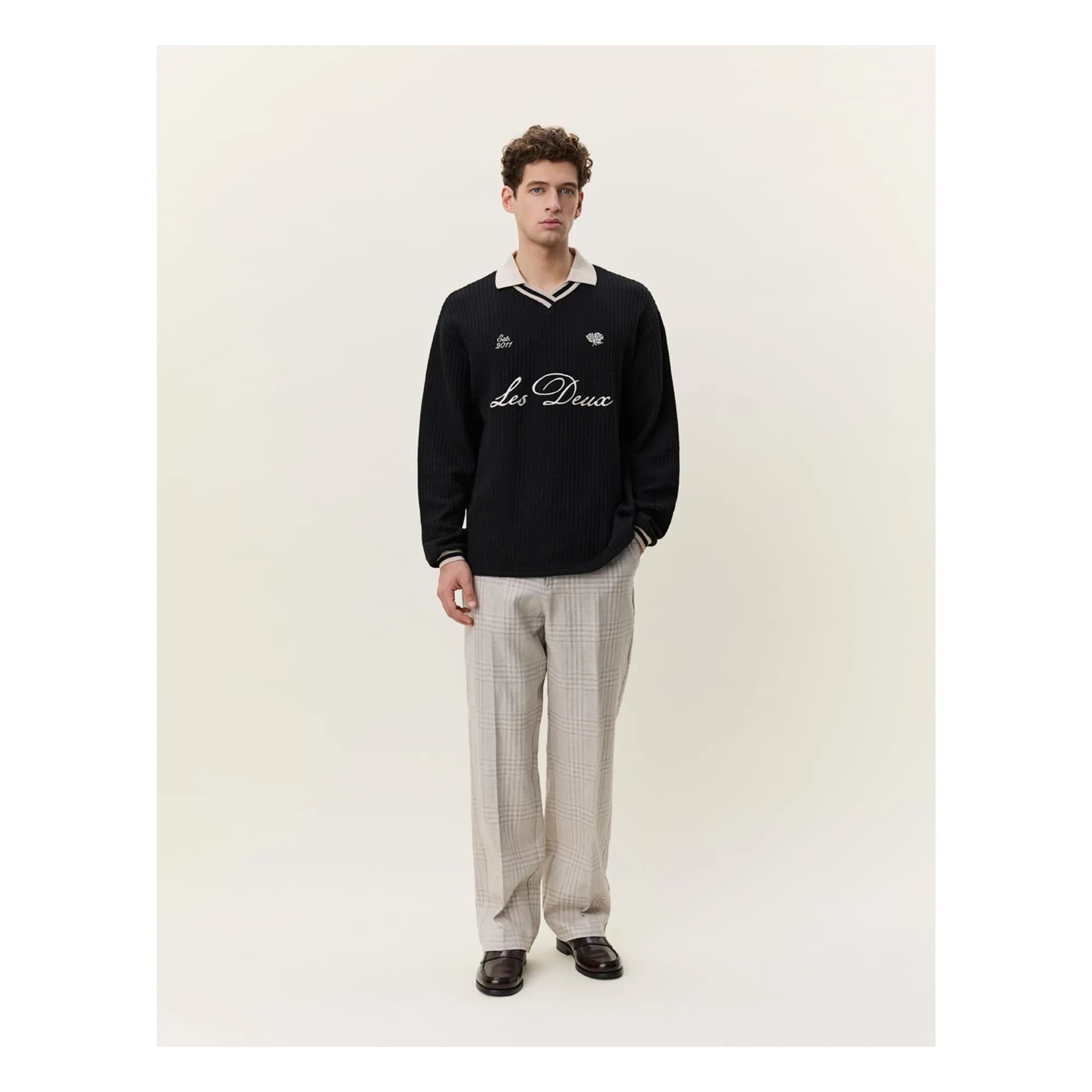 Les Deux - Polo Waffle Football | Black