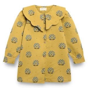 birinit - Arboleda Elbise Organik Pamuk Çiçekler | Sarı