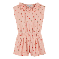 Emile et Ida - Strawberry Organic Cotton Towel Romper | Pink