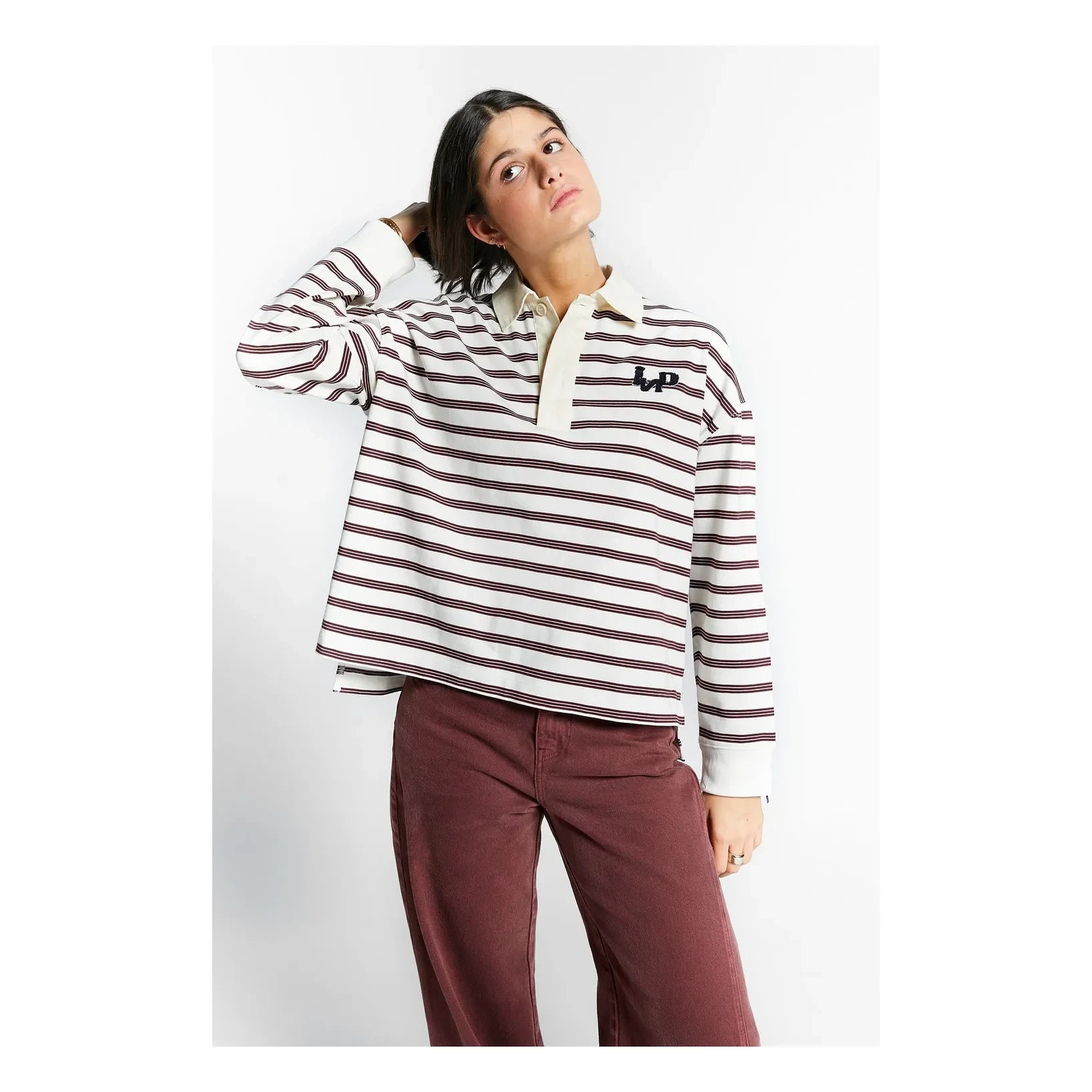 Indee - Wales Çizgili Polo Tişört | Bordo