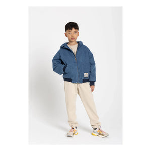 Hundred Pieces - Denim Matte Hooded Jacket | Denim Blue