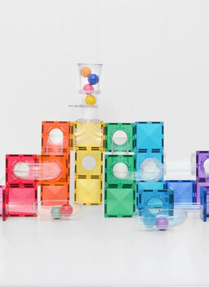 Connetix - Rainbow | 114 Piece Shiny Marble Race Pack