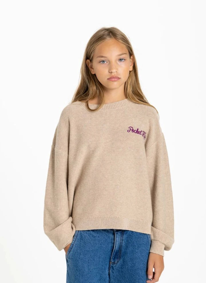 Smallable Kid - Shelly Pocket Kiss Wool Sweater | Cream