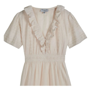 Emile et Ida - Broderie Anglaise Cotton Dress | Cream