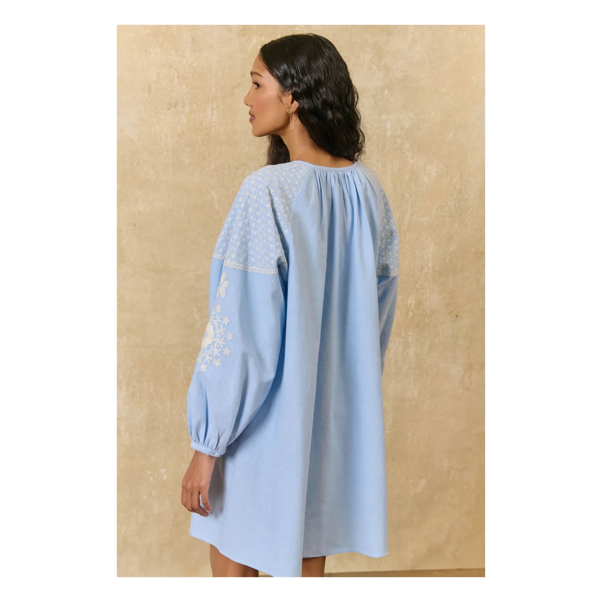Louise Misha - Janice Organic Cotton Dress | Blue