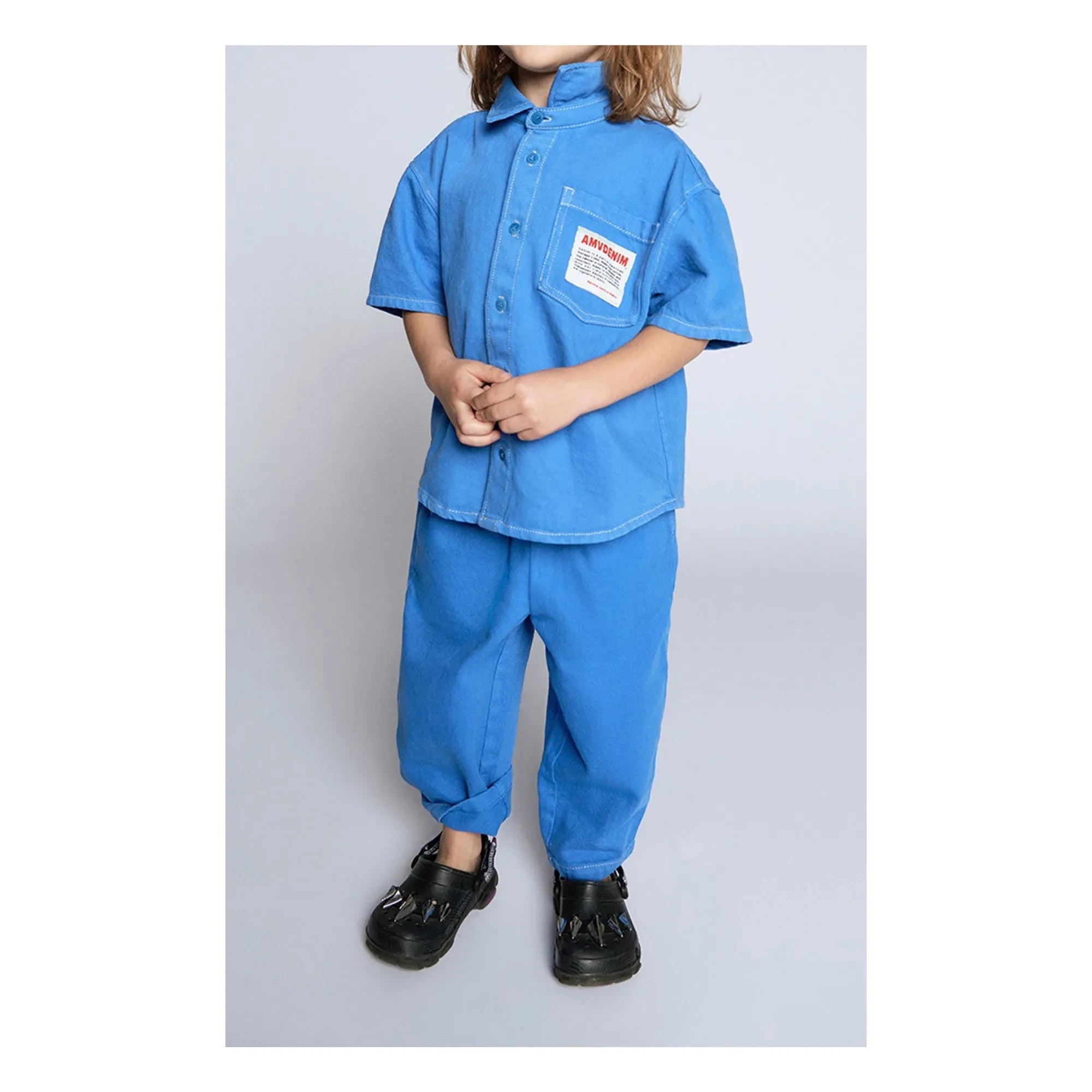 American Vintage - Pusway Organic Cotton Drawstring Denim Trousers | Blue