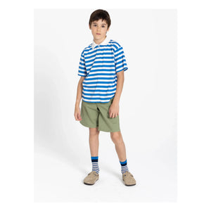 Smallable Kid - Tilo Striped Organic Cotton Polo T-Shirt | Royal Blue