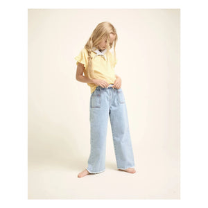 Búho - Linen Ruffled T-Shirt | Yellow