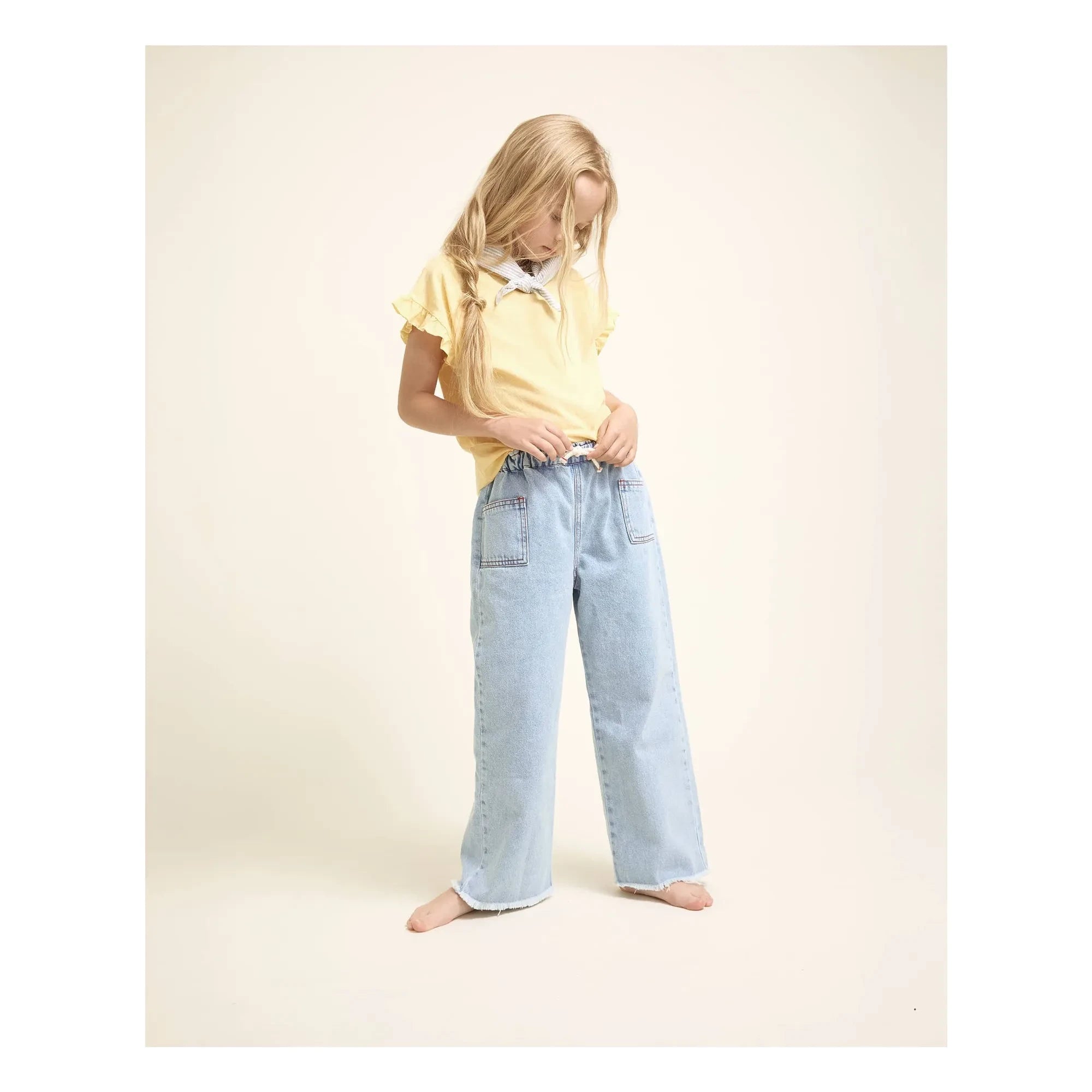 Búho - Linen Ruffled T-Shirt | Yellow