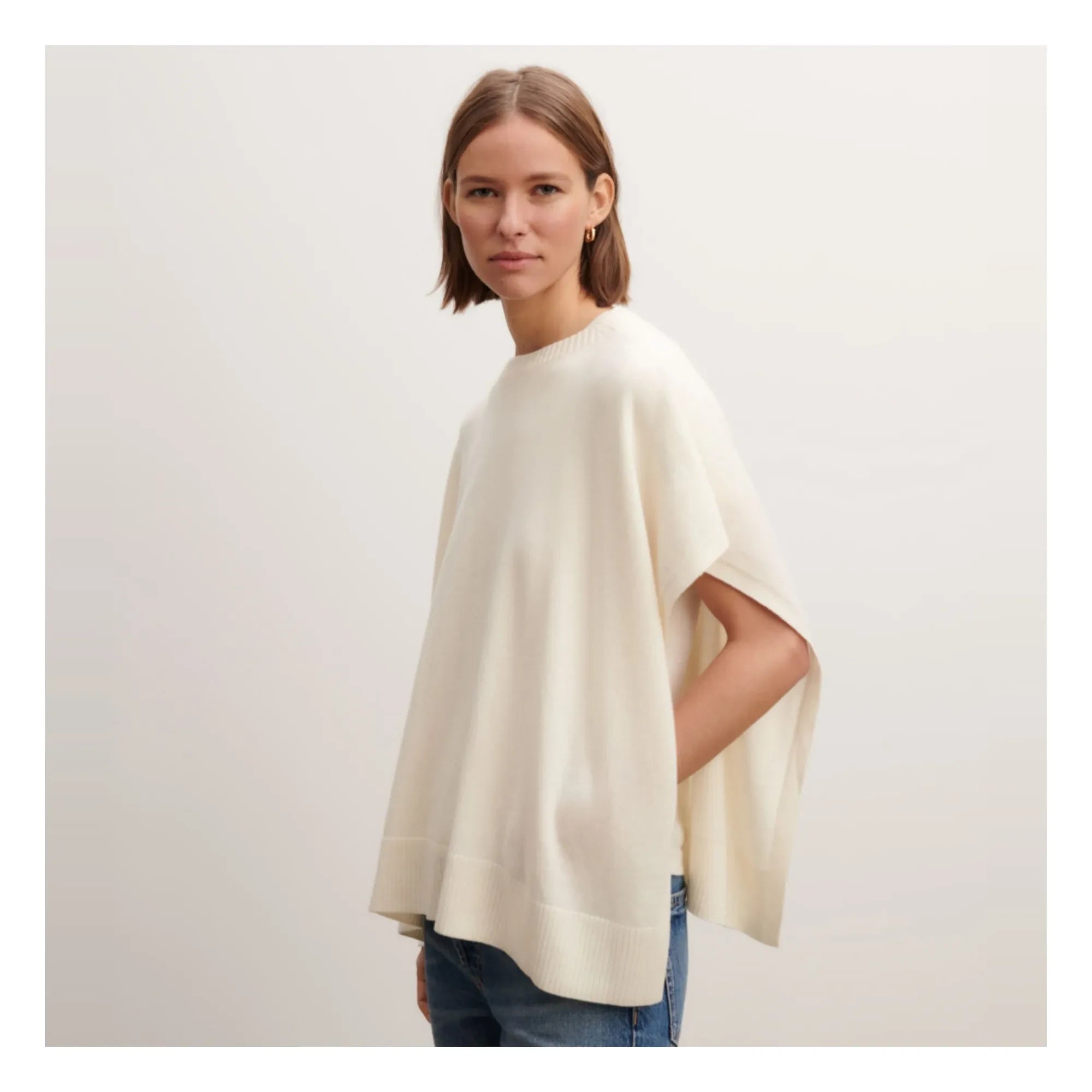 Bompard - Cashmere Boat Neck Poncho | Natural