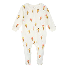 Petit Lem - Ayaklı Pijama Ice Organik Pamuk | Bej