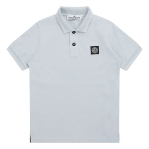 Stone Island - Light Blue Polo with Logo
