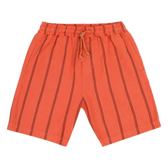 Jenest - Knox Striped Organic Cotton Shorts | Red