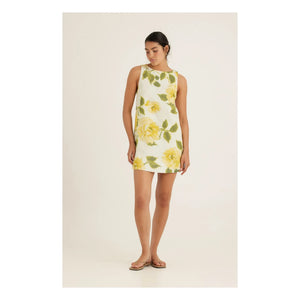 Peony - Linen Shift Dress | Yellow